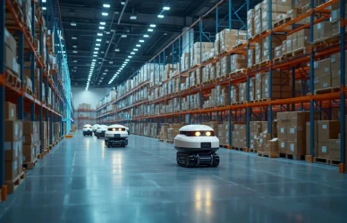 Odkryj, jak AI rewolucjonizuje logistykę, wspierając magazyny robotami i inteligentnymi systemami zarządzania zapasami. Zwiększ wydajność już dziś!